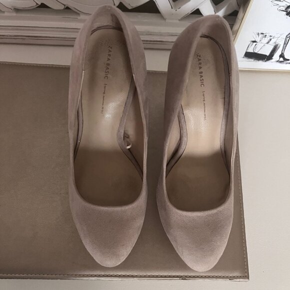 Zara beige tan nude platform heels - Picture 4 of 8